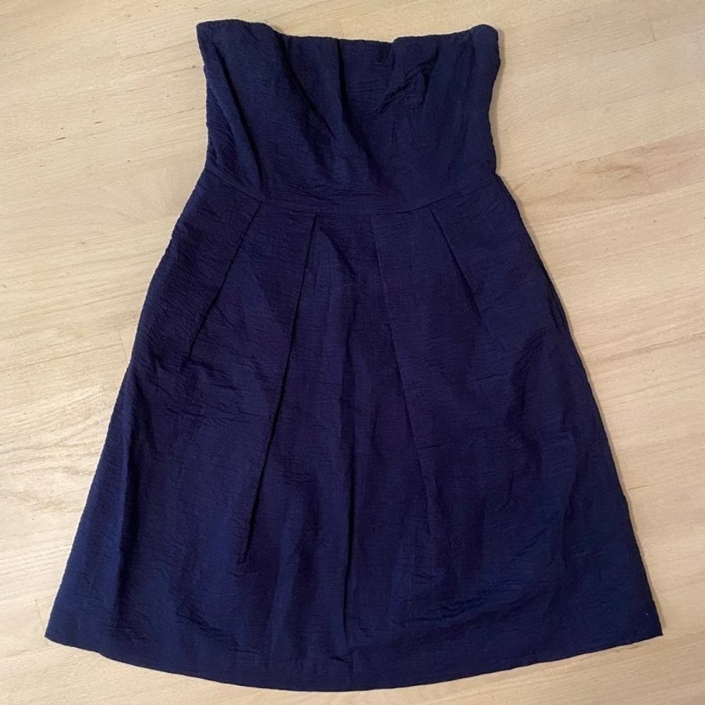 J. Crew blue strapless dress sz 6